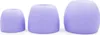 Three different sized violet earbud tips are displayed side-by-side on a white background. Produktbild-Vorschau