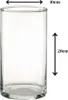 A clear glass cylinder vase with dimensions indicated. Produktbild-Vorschau