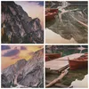 Bild auf Leinwand - Leinwandbild - 5 Teile - Boote Berge Produktbild-Vorschau 8