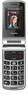 A silver flip phone with a picture of a young woman on the screen. Voir les images du produit
