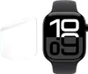A smartwatch and a screen protector are shown side-by-side on a white background. Produktbild-Vorschau