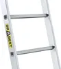 Close-up view of a ladder's side rail and rungs. Produktbild-Vorschau