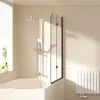 EMKE Duschabtrennung 110x140cm Faltwand für Badewanne Produktbild-Vorschau 6