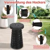 Vigevee 2x Tragbarer Klappstuhl Schwarz, Teleskop Hocker Produktbild-Vorschau 3