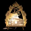 Saico LED-Dekoleuchte Feuerwehr Holz 43 cm warmweiß natur Produktbild-Vorschau 2