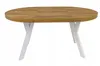 A wooden oval table with white legs on a white background. Náhled obrázku produktu