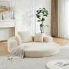 2-in-1 Schlafsofa in Beige – Halbrundes Sofa verwandelt Produktbild-Vorschau 5