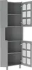 A gray corner cabinet with two glass doors. Produktbild-Vorschau