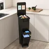 COSTWAY Poubelle 3 compartiments, 32L Poubelle avec bac, Voir les images du produit 2