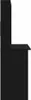 A black desk with a shelf unit attached. Produktbild-Vorschau