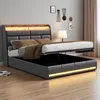 Łóżko tapicerowane Fortuna Lai 140x200 cm, LED, USB, Podgląd zdjęcia produktu 1