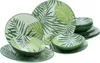 A set of dinnerware with a tropical leaf pattern. Náhľad obrázku produktu
