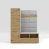 A hallway furniture set with a tall cabinet and a padded back panel with coat hooks and storage cubbies. Produktbild-Vorschau