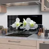 DEQORI Küchenrückwand Glas 100x50 cm 'Orchidee mit Produktbild-Vorschau 2