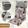 A chair cushion with a stone pattern is shown, with close-up insets highlighting its attachment features. Produktbild-Vorschau