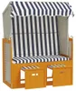 vidaXL Strandkorb mit Dach Poly Rattan & Massivholz Weiß & Produktbild-Vorschau 3