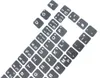 A collection of keyboard stickers arranged in a diagonal pattern on a white background. Produktbild-Vorschau