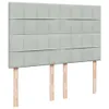 vidaXL Boxspringbett mit Matratze Hellgrau 160x200 cm Samt Produktbild-Vorschau 7
