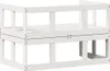 A white wooden garden sofa extension, shown from the side. Náhled obrázku produktu