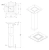 Nábytková noha 25x25x150 mm, černá Náhled obrázku produktu 4