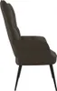 A side view of a dark brown armchair. Voir les images du produit