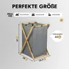 A diagram showing a laundry basket with dimensions and capacity. Produktbild-Vorschau