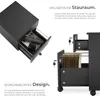 tectake® Rollcontainer Vagur mit 2 Schubladen für Dokumente Produktbild-Vorschau 3