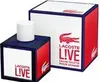A product shot of a Lacoste Live Pour Homme Eau de Toilette bottle and its packaging. Podgląd zdjęcia produktu