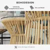 Stolik ogrodowy, stolik pomocniczy z rattanu, szklany blat, Podgląd zdjęcia produktu 7