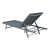 A gray aluminum chaise lounge chair is shown from a rear, slightly elevated angle against a white background. Náhled obrázku produktu