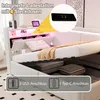 A bed with integrated charging features and storage. Podgląd zdjęcia produktu