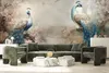 Muralo Selbstklebende Fototapete VÖGEL Pfauen Blumen Produktbild-Vorschau 5