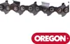 A close-up of a chainsaw chain and the Oregon logo. Produktbild-Vorschau