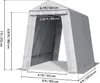 A diagram of a gray storage tent with dimensions labeled. Produktbild-Vorschau