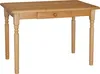 A light brown wooden table with a single drawer and a round wooden knob, shown from the front on a white background. Voir les images du produit