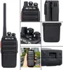 A collage of images showing different views of a Retevis RT24 walkie-talkie, including close-ups of controls, a side view with a belt clip, and a hand holding the device. Náhled obrázku produktu