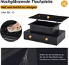 Sweiko Moderný čierny lesklý konferenčný stolík s LED Náhľad obrázku produktu 13