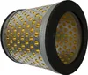 A cylindrical air filter with a perforated metal outer shell and yellow filter material inside, with black rubber seals on both ends. Anteprima dell’immagine prodotto