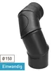 Raik Basic Rauchrohrbogen 150mm mit Tür 4-tlg schwarz für Produktbild-Vorschau 1