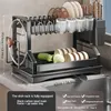 Odkapávač na nádobí, dvoupatrový, nastavitelný design, Náhled obrázku produktu 5