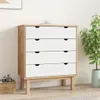 vidaXL Armoire à tiroirs OTTA brun&blanc 76,5x39,5x90 cm Voir les images du produit 9