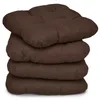Beautissu 4er Set Sitzkissen Lisa Braun, 40x40x8cm Produktbild-Vorschau 1
