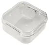 A white square lunchbox with a transparent lid. Podgląd zdjęcia produktu
