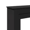 A close-up view of a black fireplace surround. Náhled obrázku produktu