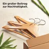 20 Kleiderbügel aus Holz mit Steg - 360° Drehbarer Haken Produktbild-Vorschau 7