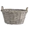 A woven basket with handles against a white background. Produktbild-Vorschau