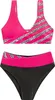 ASKSA Dámské plavky Push Up Two Piece Stripe High Waist Náhled obrázku produktu 2