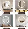 Collage of four different settings showing a round LED mirror. Anteprima dell’immagine prodotto