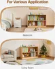 Two scenes showing a bookshelf in a bedroom and a living room. Podgląd zdjęcia produktu