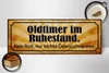 Holzschild Spruch 27x10cm Oldtimer im Ruhestand kein Rost Produktbild-Vorschau 2
